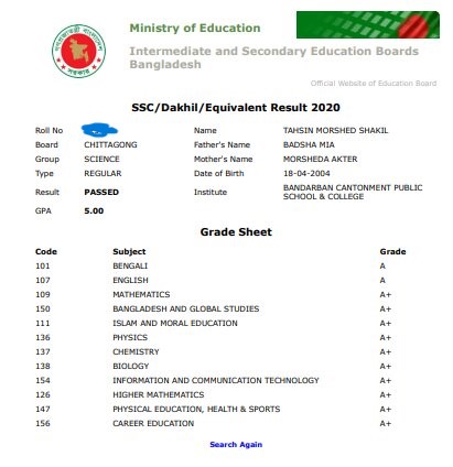 SSC Result